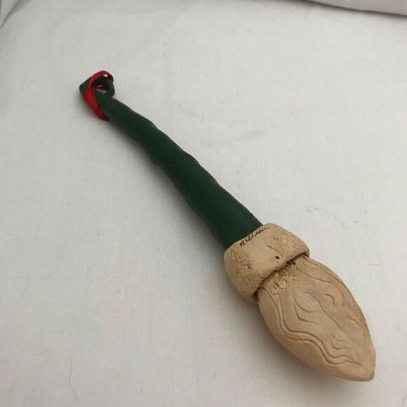 #1297 Santa Clause resin Mop green cap ornament  7 X 1 - Picture 5 of 7